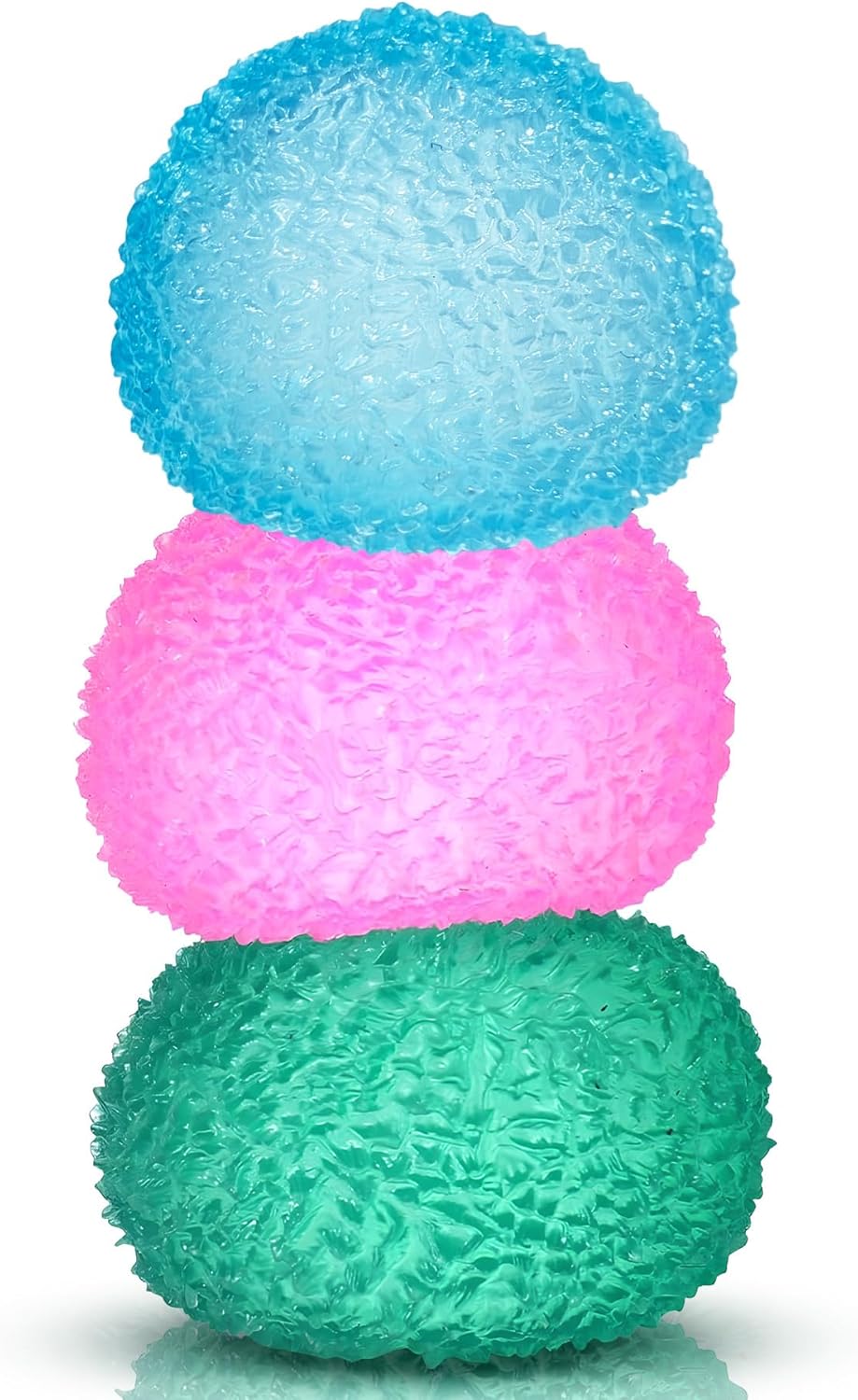 3pc Stress Balls for Adults, Squishy Ball Sensory Textured Memory Gel Fidget Toys for Kids/Adults Hand Exercises, Valentines Day Party Favors Anxiety Relief Squeeze Ball(1.80“) - Image 2